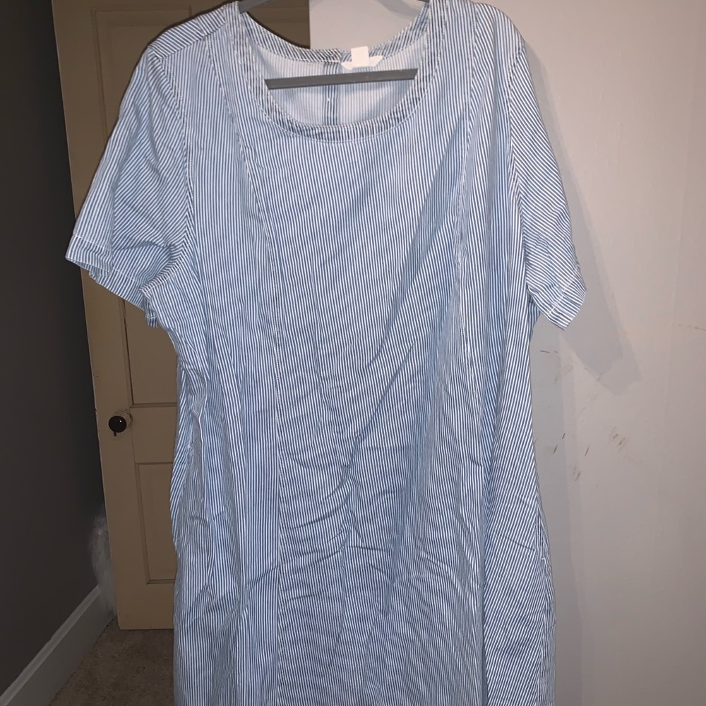 Blue stripped short sleeve dress